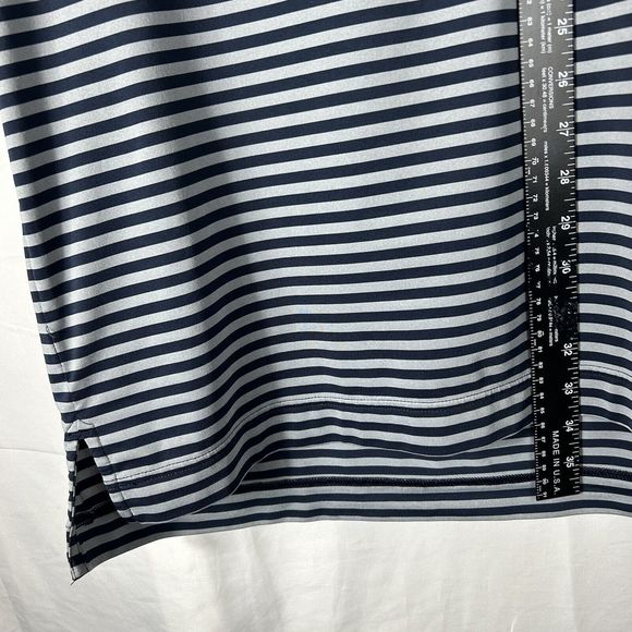 Footjoy FJ Mens Gray Blue Striped Short Sleeve Polo Size XXLarge Stretch Golf - Picture 3 of 6